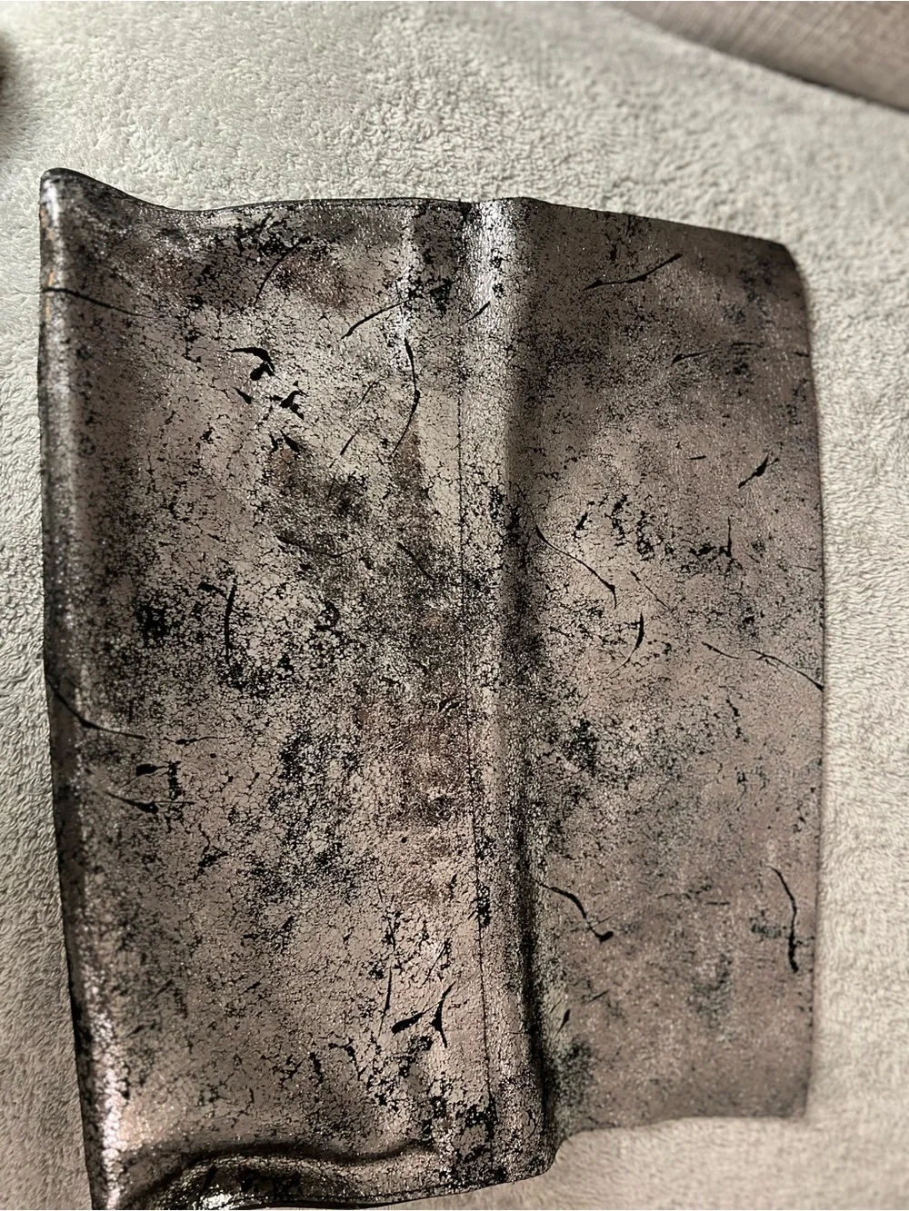 Eileen Fisher Metallic Silver-Black Messenger Bag